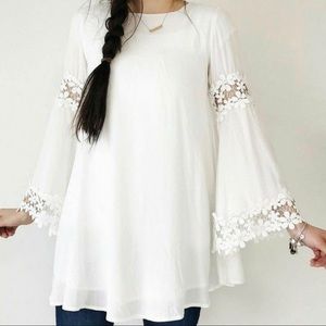 Floral-lace detail blouse